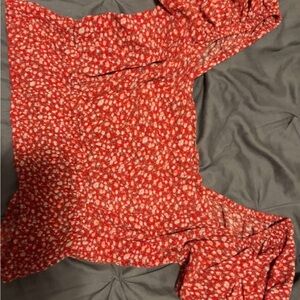Red Floral Women's Top